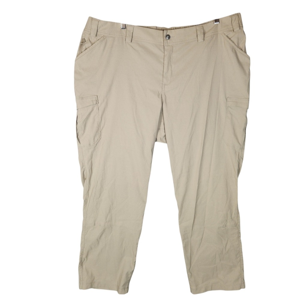 Duluth Trading Co Women's Plus Dry on the Fly Bootcut Pants 24Wx31 Tan Cargo
